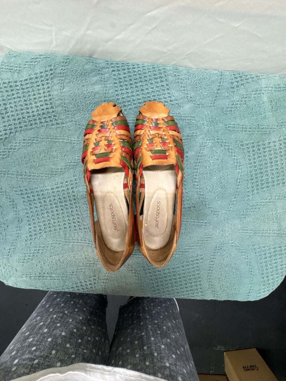 Softspots Trinidad Multi-Color Woven Leather Huarache Flats
